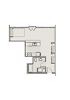 Bell Tower at Old Town Square 2D studio floor plan